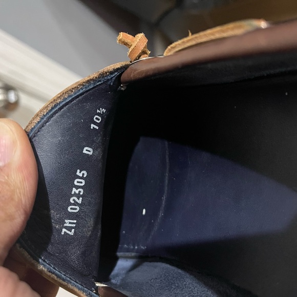 Rare Salvatore Ferragamo Driving Shoes Blue/Tan Sz 10.5 D - Picture 14 of 16